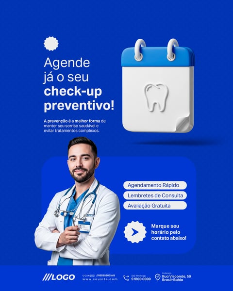 DENTISTA CLÍNICA DENTÁRIA SOCIAL MEDIA PSD EDITÁVEL 3