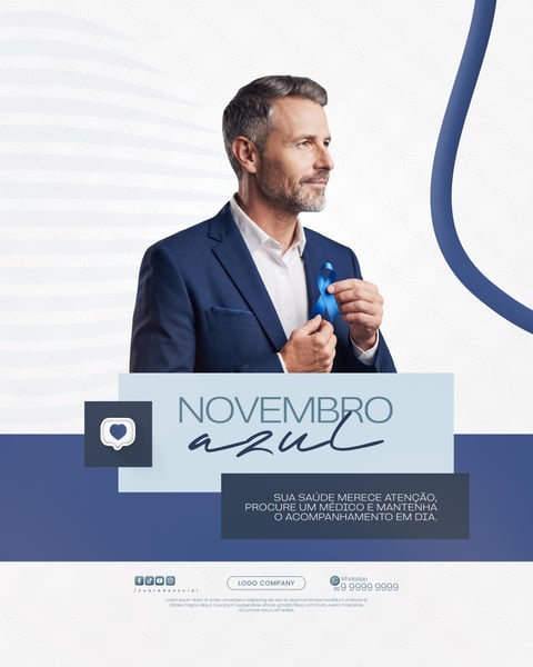 NOVEMBRO AZUL CAMPANHA CONSCIENTIZAÇÃO SAÚDE MASCULINA SOCIAL MEDIA PSD EDITÁVEL 4