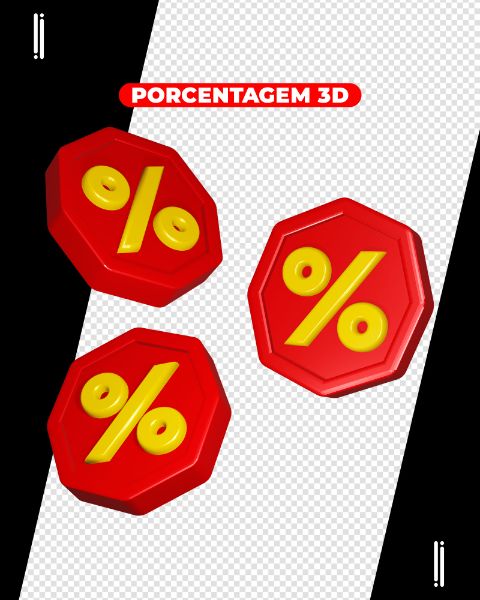 ELEMENTO 3D | PORCENTAGEM | DESCONTO | IMAGEM SEM FUNDO | PSD EDITÁVEL