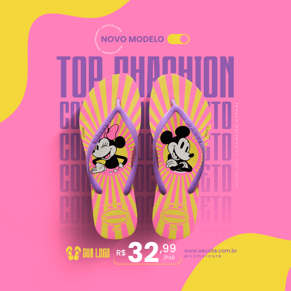 CHINELO HAVAIANAS TOP DISNEY SOCIAL MEDIA