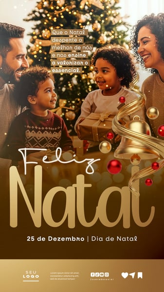 FELIZ NATAL E PRÓSPERO ANO NOVO 25 DE DEZEMBRO STORY SOCIAL MEDIA PSD EDITÁVEL 6