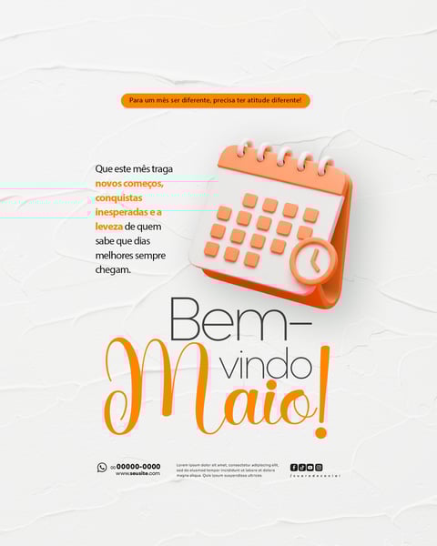 BEM VINDO MAIO SAUDAÇÃO MÊS SOCIAL MEDIA POST EDITÁVEL FEED