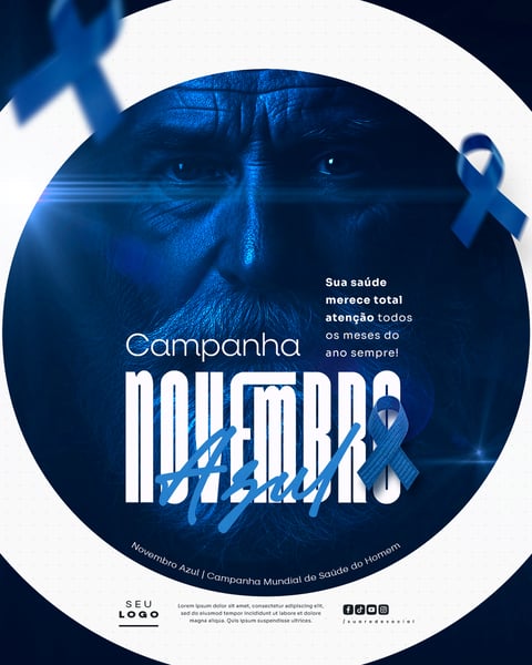 NOVEMBRO AZUL MÊS DE COMBATE AO CÂNCER DE PRÓSTATA CAMPANHA MUNDIAL DE SAÚDE SOCIAL MEDIA PSD EDITÁVEL 11