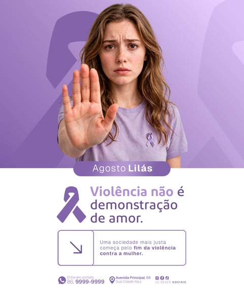 Social Media Campanha Agosto Lilás