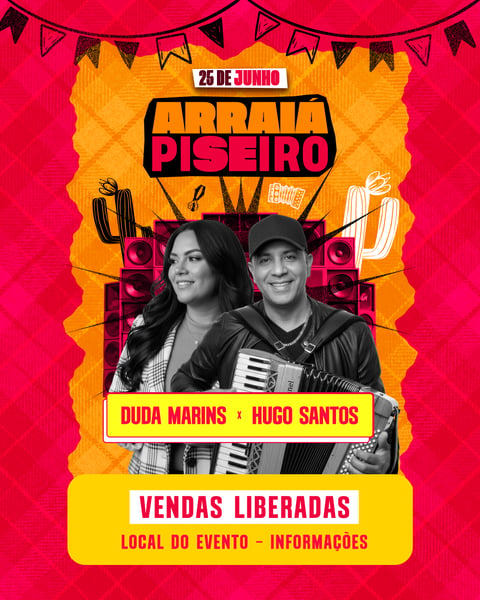 Flyer Evento Arraiá Piseiro Feed PSD Editável