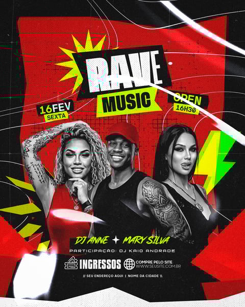 FLYER ARTISTAS E EVENTOS RAVE MUSIC