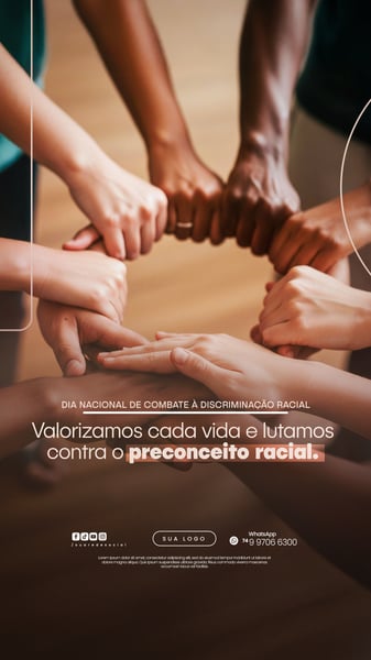 03 DE JULHO - DIA NACIONAL DE COMBATE À DISCRIMINAÇÃO RACIAL - FLYER SOCIAL MEDIA PSD EDITÁVEL