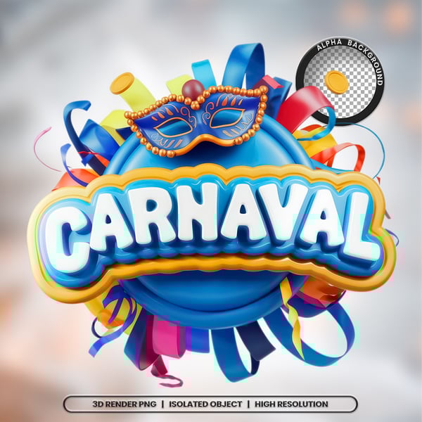 ESL SELO 3D RENDER CARNAVAL ELEMENTO ÍCONE PSD PNG (431)