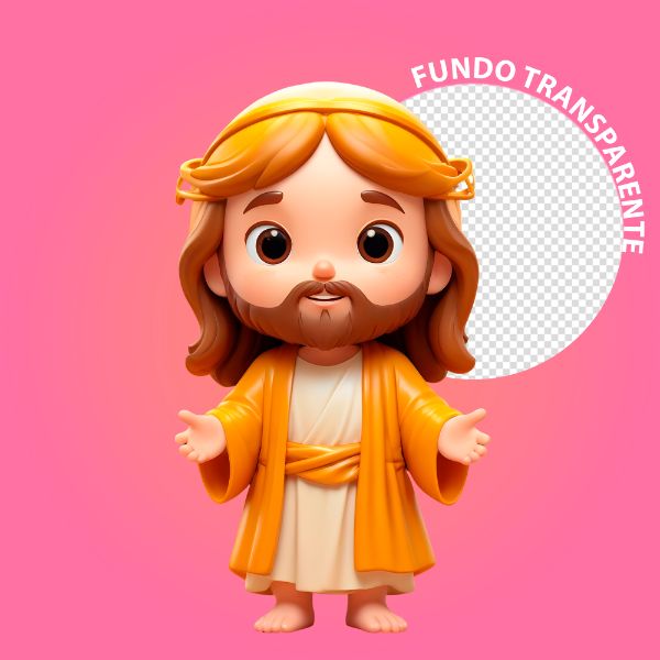 PERSONAGEM 3D DE JESUS CRISTO COM FUNDO TRANSPARENTE
