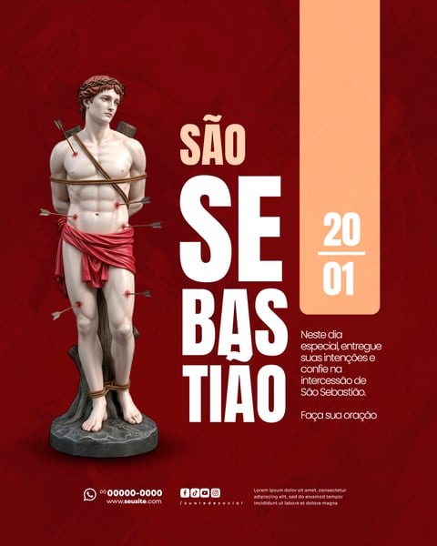 DIA DE SÃO SEBASTIÃO 20 DE JANEIRO SOCIAL MEDIA PSD EDITÁVEL 4