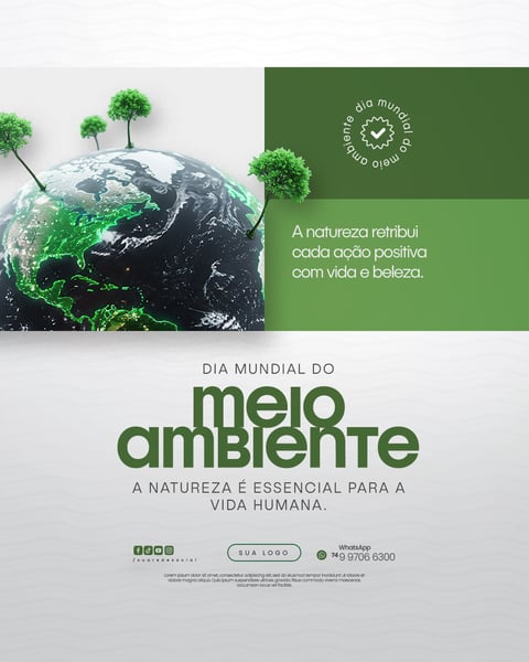 05 DE JUNHO - DIA MUNDIAL DO MEIO AMBIENTE SOCIAL MEDIA PSD EDITÁVEL
