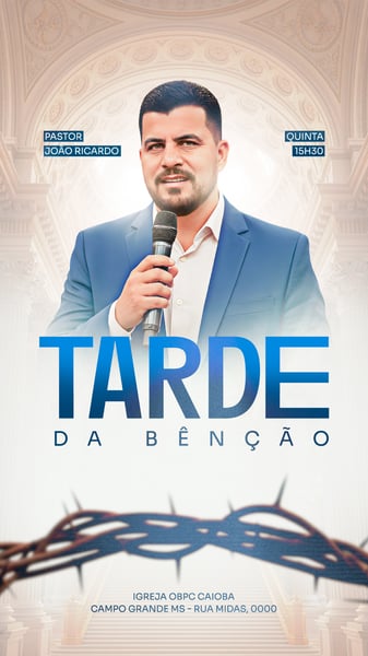 FLYER IGREJA GOSPEL TARDE DA BÊNÇÃO PSD STORY 1