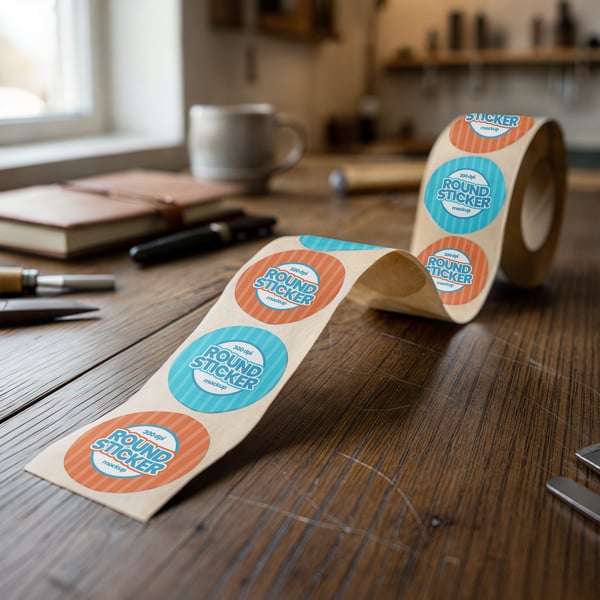 ROLO DE ADESIVOS PSD EDITÁVEL MOCKUP