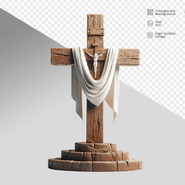 CRUZ DE MADEIRA - ELEMENTO 3D PARA COMPOSIÇÃO