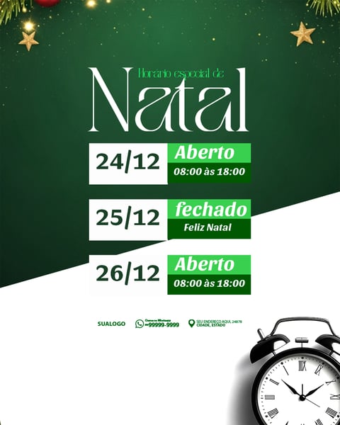ATENÇÃO HORÁRIO ESPECIAL DE NATAL 8