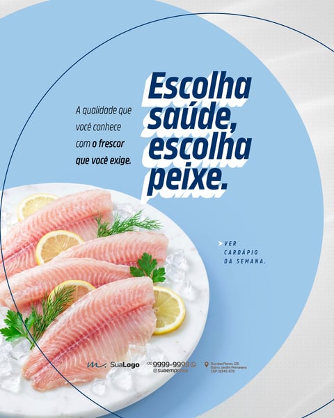 Peixaria PROMOÇÃO DE FRUTOS DO MAR E PEIXE FRESCO SOCIAL MEDIA PSD EDITÁVEL 3