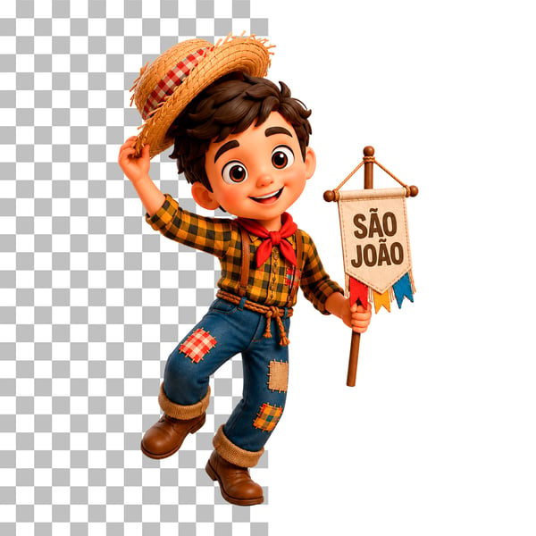 PERSONAGEM COM ROUPA DE SÃO JOÃO PSD EDITÁVEL