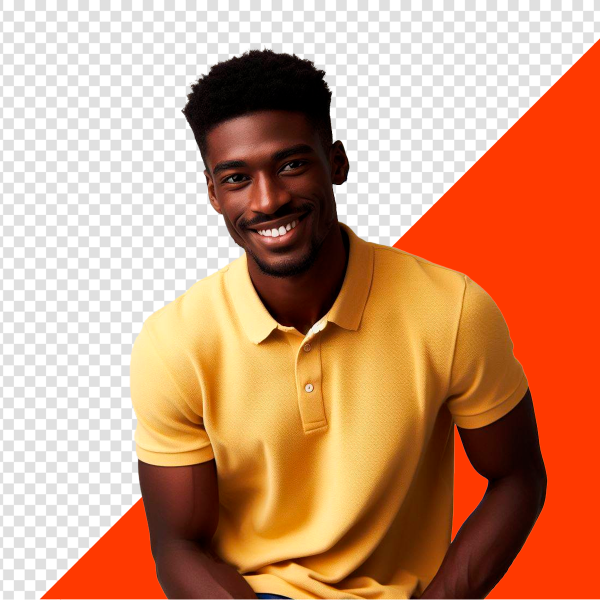 HOMEM SORRINDO CAMISA AMARELA