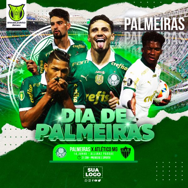 FLYER ESPORTIVO BRASILEIRÃO DIA DE PALMEIRAS