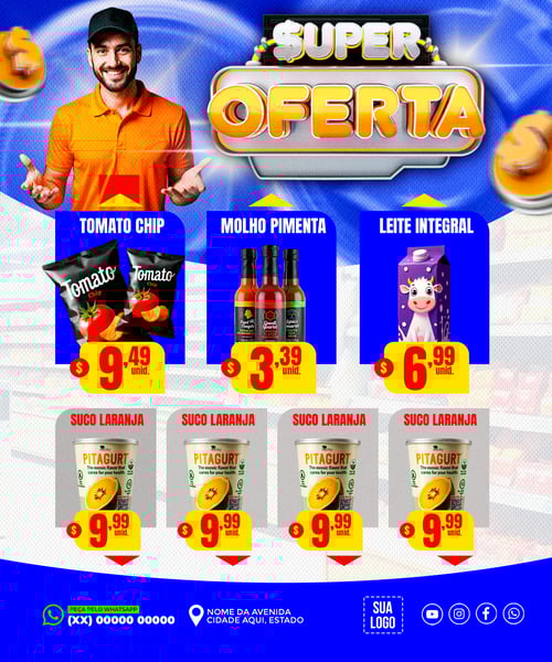 ENCARTE SUPER OFERTA SUPERMERCADO REDES SOCIAIS