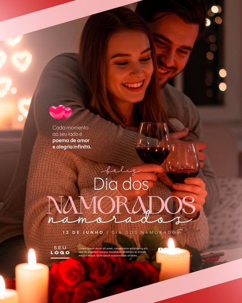 DIA DOS NAMORADOS 12 DE JUNHO SOCIAL MEDIA FEED EDITÁVEL