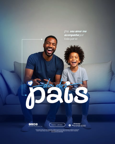 DIA DOS PAIS AGOSTO PAI - FLYER SOCIAL MEDIA PSD EDITÁVEL