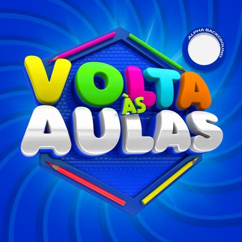 SELO 3D ESCOLA COLÉGIO VOLTA AS AULAS PNG