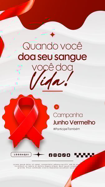 JUNHO VERMELHO CAMPANHA DE DOAÇÃO DE SANGUE CAMPANHA DE SAÚDE SOCIAL MEDIA STORY 9