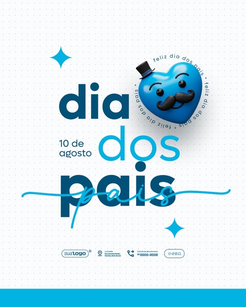DIA DOS PAIS 10 DE AGOSTO SOCIAL MEDIA PSD EDITÁVEL FEED 6
