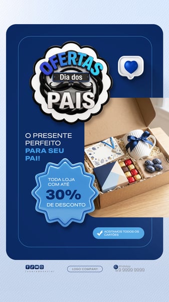 Campanha Dia dos Pais Flyer Instagram Vendas Social Media PSD Editável 2 story