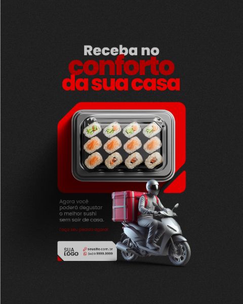 SOCIAL MEDIA - SUSHI - RECEBA NO CONFORTO DA SUA CASA
