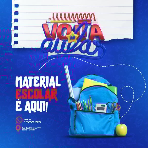POST ESCOLA VOLTA AS AULAS MATERIAL ESCOLAR FEED