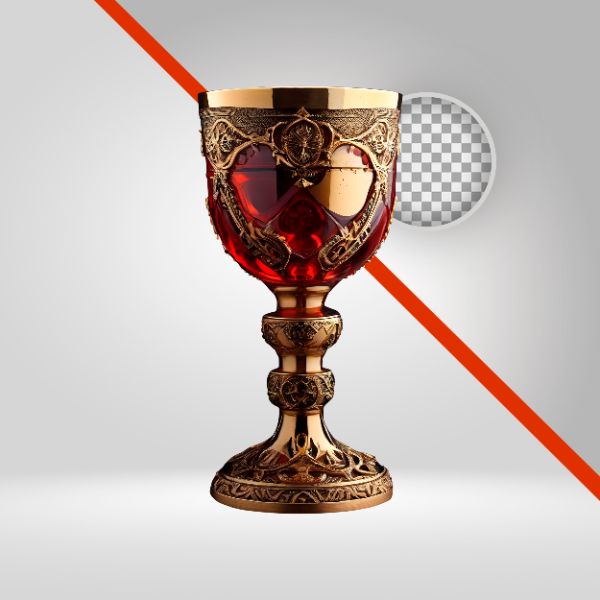 CÁLICE DE OURO, VINHO, SEMANA SANTA, MISSA, FÉ, TAÇA DOURADA, RELIGIÃO, PASCOA, CRISTO, ELEMENTO PNG 3D-IA