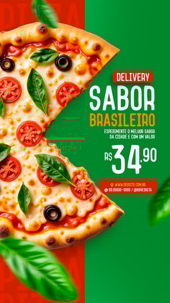 STORY PIZZA SABOR BRASILEIRO PIZZARIA SOCIAL MEDIA PSD EDITÁVEL