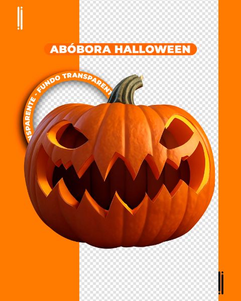 ABÓBORA HALLOWEEN | IMAGEM SEM FUNDO | ELEMENTO 3D | PNG
