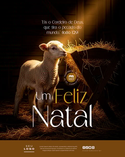 FELIZ NATAL CRISTÃO RELIGIOSO 25 DE DEZEMBRO SOCIAL MEDIA PSD EDITÁVEL 4