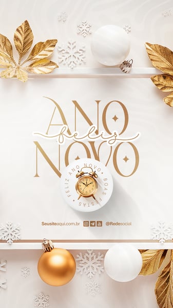 FELIZ ANO NOVO REVEILLON BOAS FESTAS SOCIAL MEDIA PSD EDITÁVEL