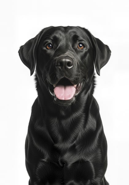 Cachorro retrato fundo branco