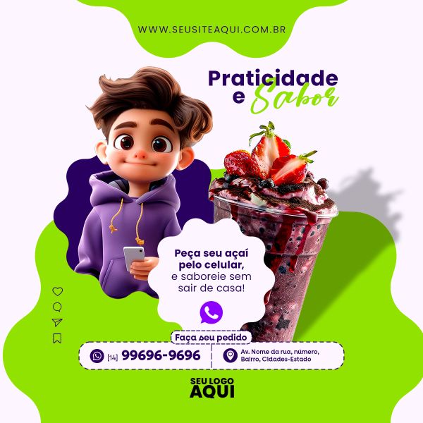 FEED VERTICAL - AÇAÍTERIA - AÇAÍ - SORVETERIA | SOCIAL MEDIA