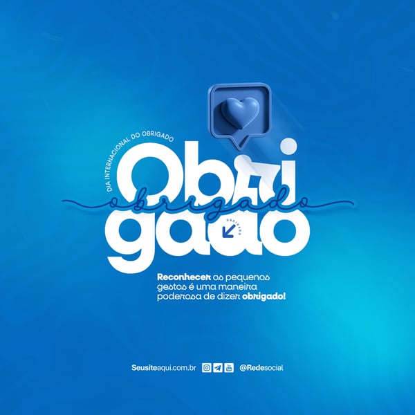 DIA INTERNACIONAL DO OBRIGADO 11 DE JANEIRO DIA DO OBRIGADO SOCIAL MEDIA PSD EDITÁVEL
