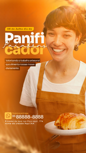 STORIES FRASE DIA DO PANIFICADOR PANIFICADORA SOCIAL MEDIA PSD