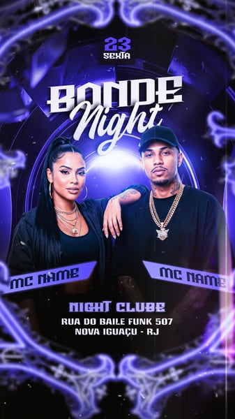 FLYER DE FUNK BONDE NIGHT VERSÃO PARA STORIES TEMPLATE