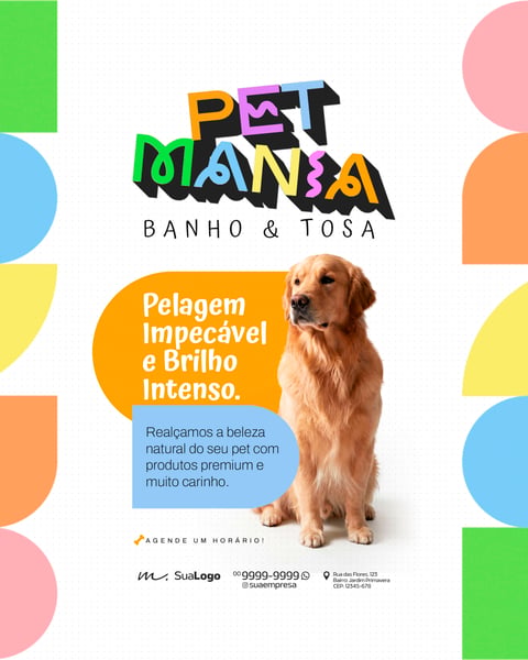 PETSHOP BANHO E TOSA PROFISSIONAL SOCIAL MEDIA PSD EDITÁVEL 1