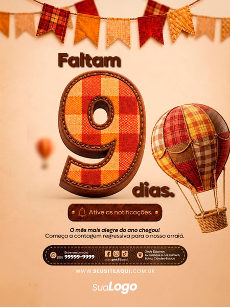 POST FEED FESTA JUNINA SÃO JOÃO SOCIAL MEDIA TEMPLATE PSD EDITÁVEL 15