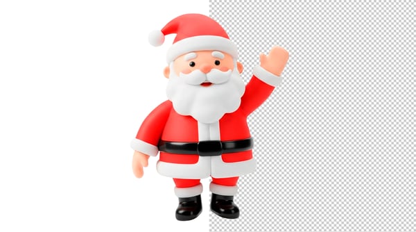 PERSONAGEM PAPAI NOEL EM 3D ASCENANDO EM PNG