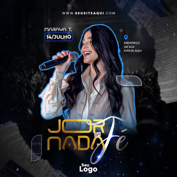 FEED QUADRADO - FLYER JORNADA DA FÉ - IGREJA, CHURCH, GOSPEL | PSD EDITÁVEL