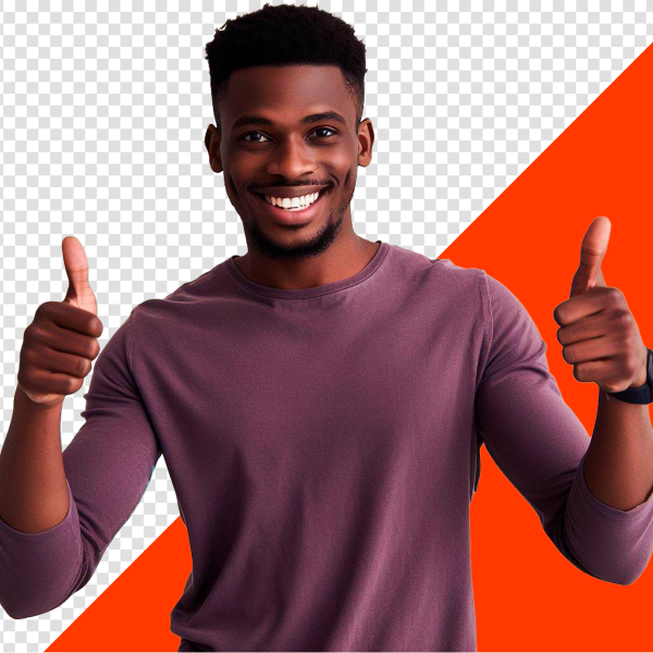 JOVEM FAZENDO SINAL DE JOINHA