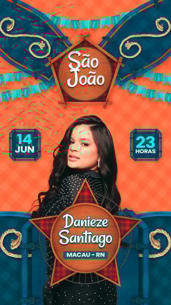 FLYER SHOW DE SÃO JOÃO 2025 MACAU RN STORY PSD EDITÁVEL