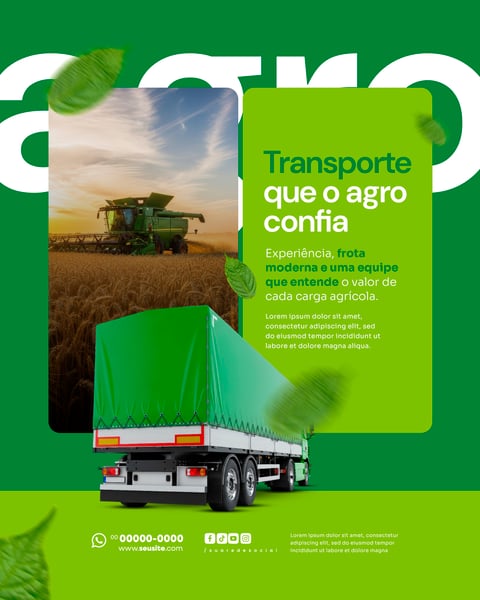 TRANSPORTADORA DE GRÃOS SOCIAL MEDIA PSD EDITÁVEL 5