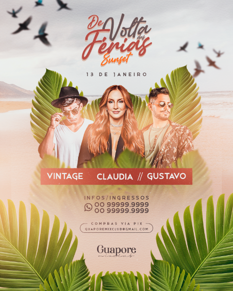 FLYER EVENTO DE VOLTA DAS FERIAS SUNSET